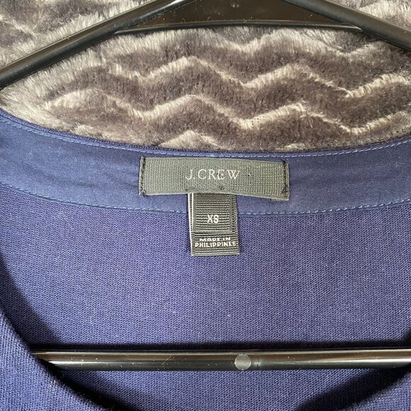 J.Crew Blue Cotton Lace-Up Front 3/4 Sleeve Top ,woomens size XS - Picture 4 of 8